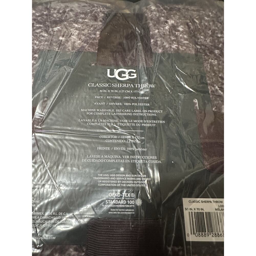 UGG Melange Sherpa Throw 50" x 70" Color Lodge New - Picture 6 of 6